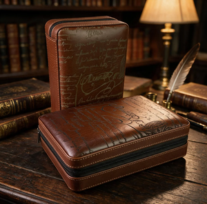 Vanace Premium Cedar Wood Cigar Humidor Leather Box with Hygrometer for Cigar <b>Storage</b> - Product Image 1