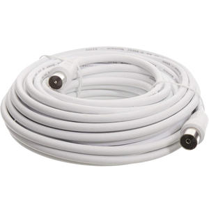 Cable de TV blanco de 10 m, resistente y flexible, ideal para conectar dispositivos audiovisuales y transmitir señales. - Product Image 1