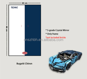 Vitrine murale pour modèle de voiture <span class=keywords><strong>Bugatti</strong></span> <span class=keywords><strong>Chiron</strong></span> 42083 en blocs de construction, 80x50cm, cadre en miroir cristal de qualité S uniquement - Product Image 5