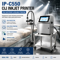 Imprimante jet d'encre industrielle CIJ étanche et anti-poussière IPS-C550, machine de codage continu pour l'emballage de sacs de ciment et de bouteilles