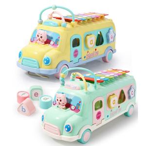Jouet instrument de musique pour bébés enfants jeu de <span class=keywords><strong>xylophone</strong></span> à percussion avec lumières et musique blocs de bus de dessin animé Offre Spéciale - Product Image 1
