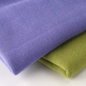 1126# Heavyweight Knitted In Plain Dyed 50%Cotton 50%Polyester Flannelette Hoodie Fabric For Costumes Shorts