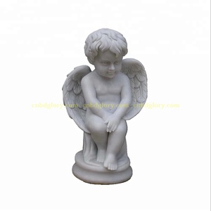 Vente chaude Belle Pierre En Marbre Sculpté Petit <span class=keywords><strong>Ange</strong></span> Statue - Product Image 4
