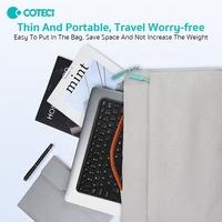 Keyboard Bisnis Ultra-Tipis COTECi untuk Kantor, Keyboard Tablet Nirkabel Mini Isi Ulang dengan Trackpad untuk iPad IOS Windows