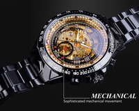 Jam Tangan Pria Fashion Desain Sport Baru Warna Emas Merk Ternama Mewah Montre Homme Jam Tangan Mekanik Otomatis Skeleton