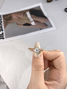 Anillo de Moissanita de oro rosa de 18 quilates con diamantes completos de la Vía Láctea, 1 quilate para mujer, joyería de plata de ley 925, regalo de boda - Product Image 6