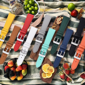 สายนาฬิกาหนังแท้สไตล์วินเทจ ชั้นบนสุด กันน้ำ ขนาด 18/20/22/24 มม. สายเรียบสำหรับ Samsung Gear คุณสมบัติระบายอากาศได้ดี - Product Image 3