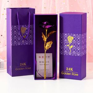 Roses en feuille d'or 24 carats 8,5 cm 11 couleurs Vente en gros Boîte de roses romantiques pour la Saint-Valentin pour femmes - Product Image 6