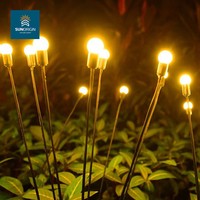 Lampe LED solaire extérieure IP65 en plastique, 7/8 LED, étanche, amovible, température de couleur variable, DC6V, pour jardin, faisceau 360°