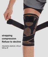 Genouillère à sangle de compression élastique avec protection antidérapante pour la course et les sports