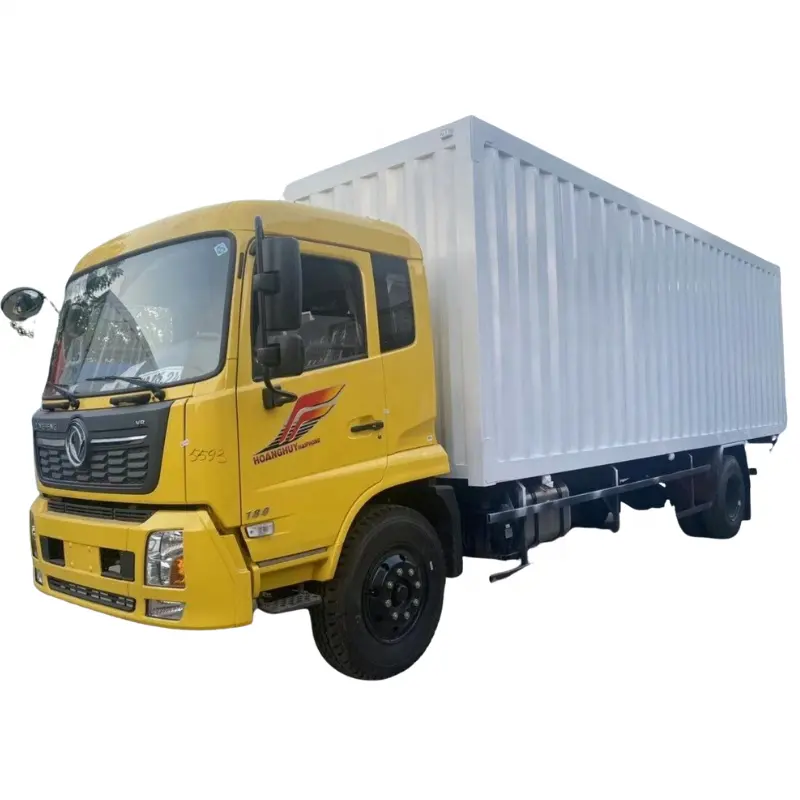 Refinado novo 10T 12T dongfeng KR LHD carga van caixa caminhão para a América do Sul China fabricado 40CBM produtos secos van caixa veículo