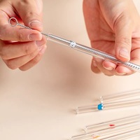 Pailles en verre borosilicate réutilisables et écologiques personnalisables nouvel accessoire pour verres avec logo personnalisé ensemble de verres à boire