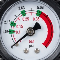 Manomètre de pression gonflable de précision 0-5 PSI avec cadran à zone de sécurité codée par couleur, empêche les dommages causés par l'excès de gonflage pour le kayak et le surf
