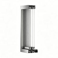 Fenêtre panoramique large à cadre étroit en alliage d'aluminium, double vitrage en verre trempé, fenêtres coulissantes avec drainage dissimulé