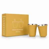 Taza de Espresso de 80 ml para Regalo Empresarial, Taza de Café de Acero Inoxidable 304 con Doble Pared Aislada, Logotipo Personalizado OEM
