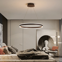Moderne Populaire Nordique Simple Décor À La Maison Pendentif Lumière Ronde Surround Noir Lustre Restaurant Salon Pendentif Lumières