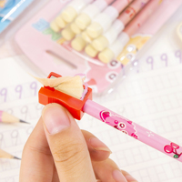 Étudiant avec motif de dessin animé 12 ensembles de crayons avec taille-crayon et gomme crayon HB
