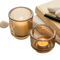 Vente en gros de pots à bougies en verre de luxe vides 8oz 10oz 12oz ronds givrés transparents ambrés noirs avec couvercle, boîte cadeau, impression sérigraphique