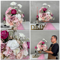 DKB Wholesale Centre de table de mariage coloré, durable et personnalisable de 60 cm, boule de fleurs artificielles en soie au toucher réel