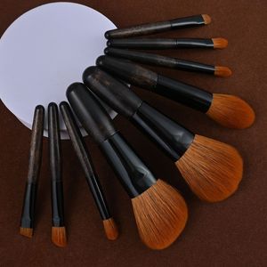 Set de 9 Brochas de Maquillaje de Pelo de Ardilla con Vástago Negro, Suaves para Corrector, Polvo, Colorete, Iluminador, Rostro, Ojos y Sombra de Ojos - Product Image 3