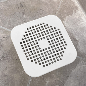Silicone Floor Drain Cover Square White Odor Proof Hair Filter Bathroom Sink Drain Protector Freestanding Installation - Product Image 1