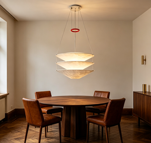 Lámpara Colgante Moderna, Creativa, Sencilla y de Lujo, con Pantalla Cónica Flotante de Papel DuPont y Pergamino Blanco, LED con Cambio de 3 Colores - Product Image 6