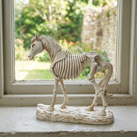 Figurine de squelette de cheval en résine, sculpture animale, décoration d'Halloween, ornement de maison, décoration de bar, cadeau artisanal décoratif pour fête