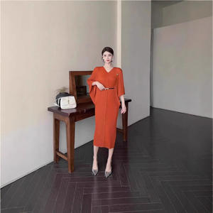 <span class=keywords><strong>Miyaki</strong></span> ชุดเดรสฤดูร้อนของผู้หญิงชุดเดรสทรงหลวม, ชุดเดรสผ้าชีฟองมีจีบคอวีทรงหลวมไซส์ใหญ่พิเศษสไตล์ยุโรปอเมริกัน - Product Image 5