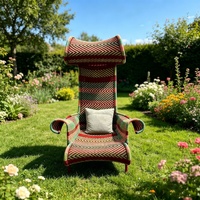 Fauteuil Queen en Rotin à Dossier Haut Tressé à la Main - Vente Chaude d'Usine en Gros - Luxe Moderne pour Cour, Hôtel, Jardin