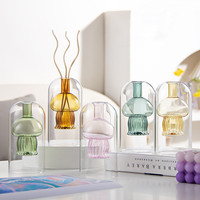 Bouteilles d'arôme en verre borosilicate double couche en forme de méduse, diffuseurs à roseaux, bouteilles de parfum en verre, vases élégants en verre