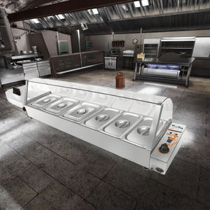 Calentador eléctrico de alimentos Bain Marie con 6 sartenes y cubierta de vidrio, equipo de calentamiento y sujeción - Product Image 2