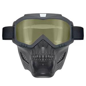 Masque de moto rétro intégré avec lunettes de protection pour le vent et le miroir - Product Image 4