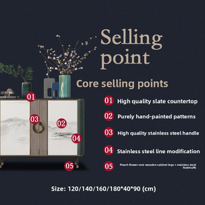 Nuevo estilo chino ligero estilo <span class=keywords><strong>de</strong></span> lujo entrada gabinete puerta pasillo gabinete sala <span class=keywords><strong>de</strong></span> estar Zen pintado a mano losa <span class=keywords><strong>de</strong></span> roca gabinete <span class=keywords><strong>de</strong></span> comedor - Product Image 4