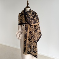Châle élégant et minimaliste pour homme, chaud, long, motif cachemire, imitation cachemire, avec pompons, pour l'automne/hiver