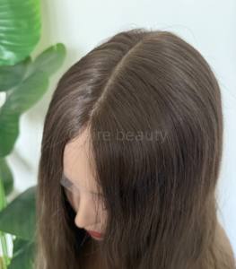 Peluca judía ortodoxa rubia ombré para mujer, con cutícula alineada, kosher, de encaje suizo, <span class=keywords><strong>cabello</strong></span> europeo, con parte superior de encaje. - Product Image 3