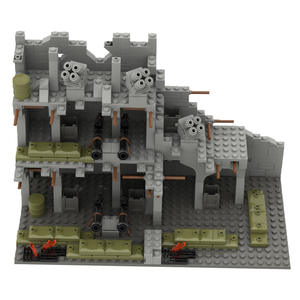 WW2 trinchera militar Kit de bloques de construcción casa destruida escena de guerra soldados figura ruinas <span class=keywords><strong>Blockhouse</strong></span> campo de batalla ladrillos juguetes niños - Product Image 1