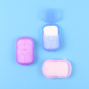 Jabón Portátil Desechable en Hojas, Jabón Sólido sin Agua para Limpieza Básica, Tamaño Estudiante, Rosa, Azul, Morado, en Caja - Product Image 1