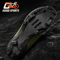 Chaussures de vélo de montagne professionnelles GUSTO pour hommes, semelle en fibre de carbone pour fixation de clips, boucle rotative antidérapante, fabriquées en Chine
