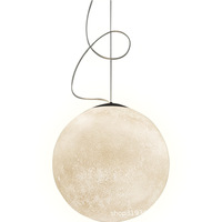 Lampe suspendue créative en forme de lune, style moderne et minimaliste, pour salle à manger, chambre, salon, café, bar, table, lumière sphérique nordique