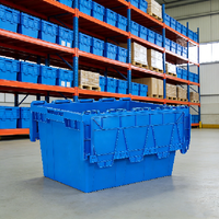 Caisse logistique en plastique PP de qualité alimentaire, empilable, avec couvercles, pour le stockage des produits frais, des fruits de mer et l'expédition en chaîne du froid