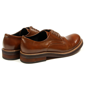 Chaussures Derby pour hommes en cuir de cheval, bout rond, style Oxford, pour mariage, affaires, formelles, faites à la main, élégantes, marron clair - Product Image 4