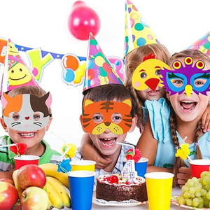 Máscara de Animais de Feltro para Crianças para Festa de Páscoa, Fantasia de Animal para Aniversário, Esquilo, Leão, Guaxinim, Jacaré - Product Image 5