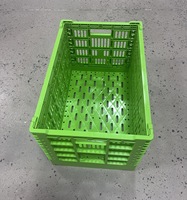 Boîte de rangement pour fruits et légumes en plastique PP, pliable et recyclable, panier en maille, style caisse en bois