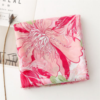 Pañuelo de Voile con Estampado Floral para Mujer, Personalizado con Logotipo, Ligero, con Sensación de Lino, Chal de Gasa, Envoltura con Flecos de Pestaña, Pareo de Playa, Venta al por Mayor