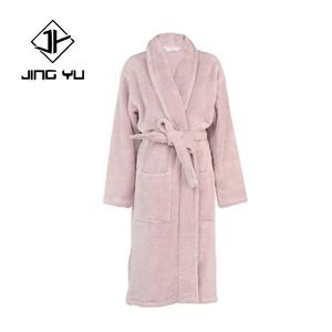 Bata de Baño de Felpa de Lujo, Talla Grande, Cálida y Suave, para Mujer, de Lana y Tela de Rizo, Color Blanco Rosa - Product Image 3