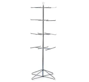 4 layer chrome spinning wire stand for retail store