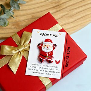 Tarjeta de abrazo de bolsillo de Navidad con dijes de resina regalos de recuerdo decoración cómoda de larga distancia recordatorio de <span class=keywords><strong>amistad</strong></span> con tarjeta de mensaje - Product Image 5