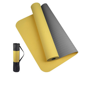 Ecologische yogamat 6MM dik, dubbele laag, antislip fitnessmat met uitlijningslijnen, draagtas, groothandel vanuit de fabriek - Product Image 5