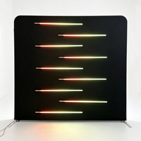 Tube lumineux LED néon pour toile de fond de photomaton, mur d'affichage en tissu avec bande néon personnalisable, taille et couleur ajustables, portable pour fêtes