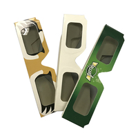 Lunettes en carton pour éclipse solaire, personnalisables, sûres, certifiées CE ISO, pliables, légères, écran virtuel de 50 à 80 pouces, utilisation en extérieur
